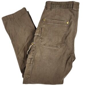 Lincoln Outfitters Cargo Jeans Mens 36x34 Brown Distressed Utility Work Pants